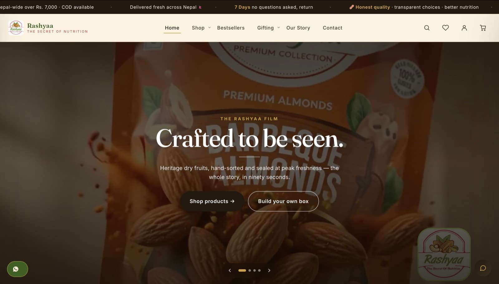 Rashya Nuts website